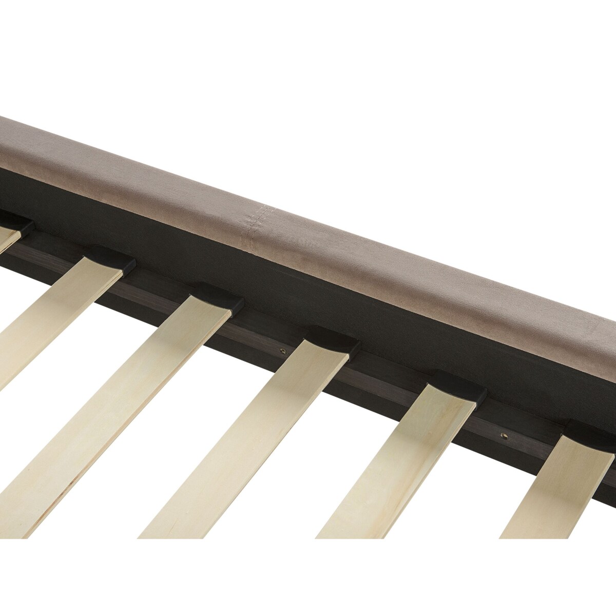 Łóżko welurowe 140 x 200 cm beżowoszare VILETTE