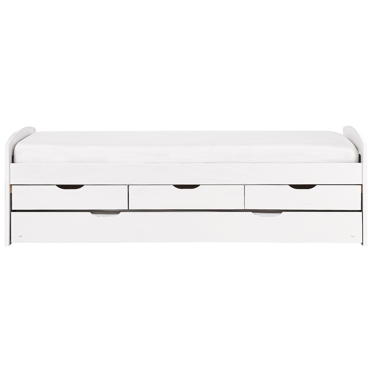 Łóżko wysuwane drewniane 90 x 200 cm białe PETIVILLE