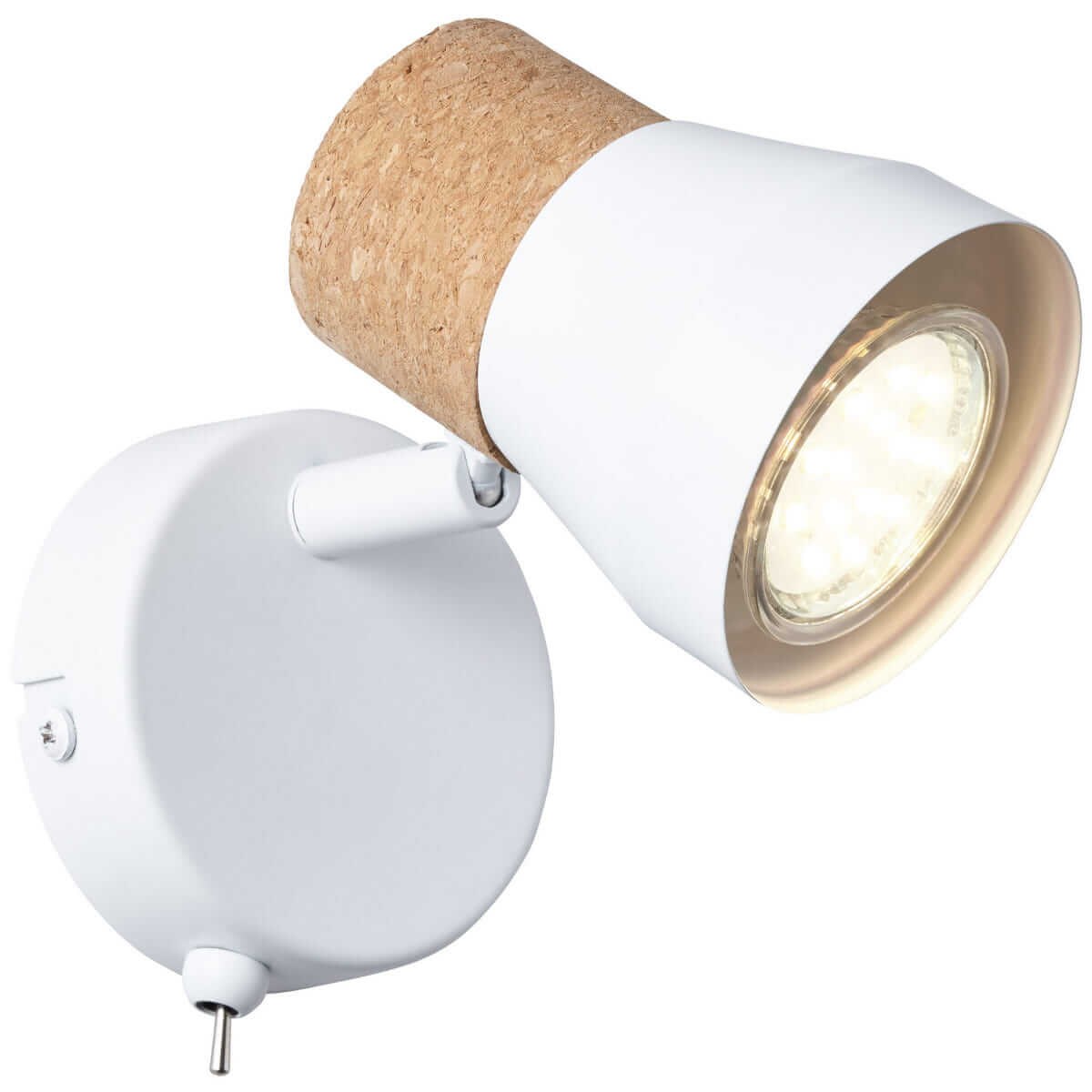 Metalowa lampa ścienna Moka 75711/75 Brilliant korek biała