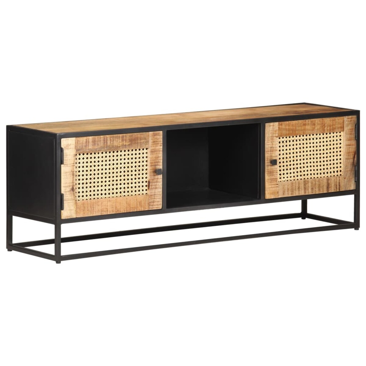 vidaXL Szafka pod TV, 120x30x40 cm, drewno mango i naturalna trzcina