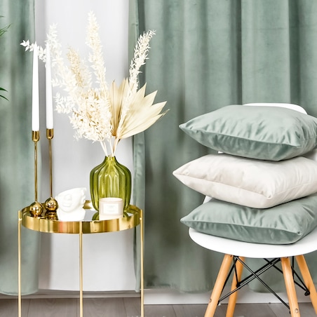 Welurowa poszewka do salonu w kolorze szałwii Werona 40x40 cm