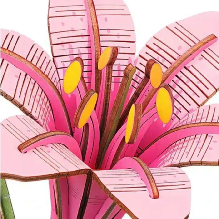 Różowa lilia DIY - kwiaty Robotime