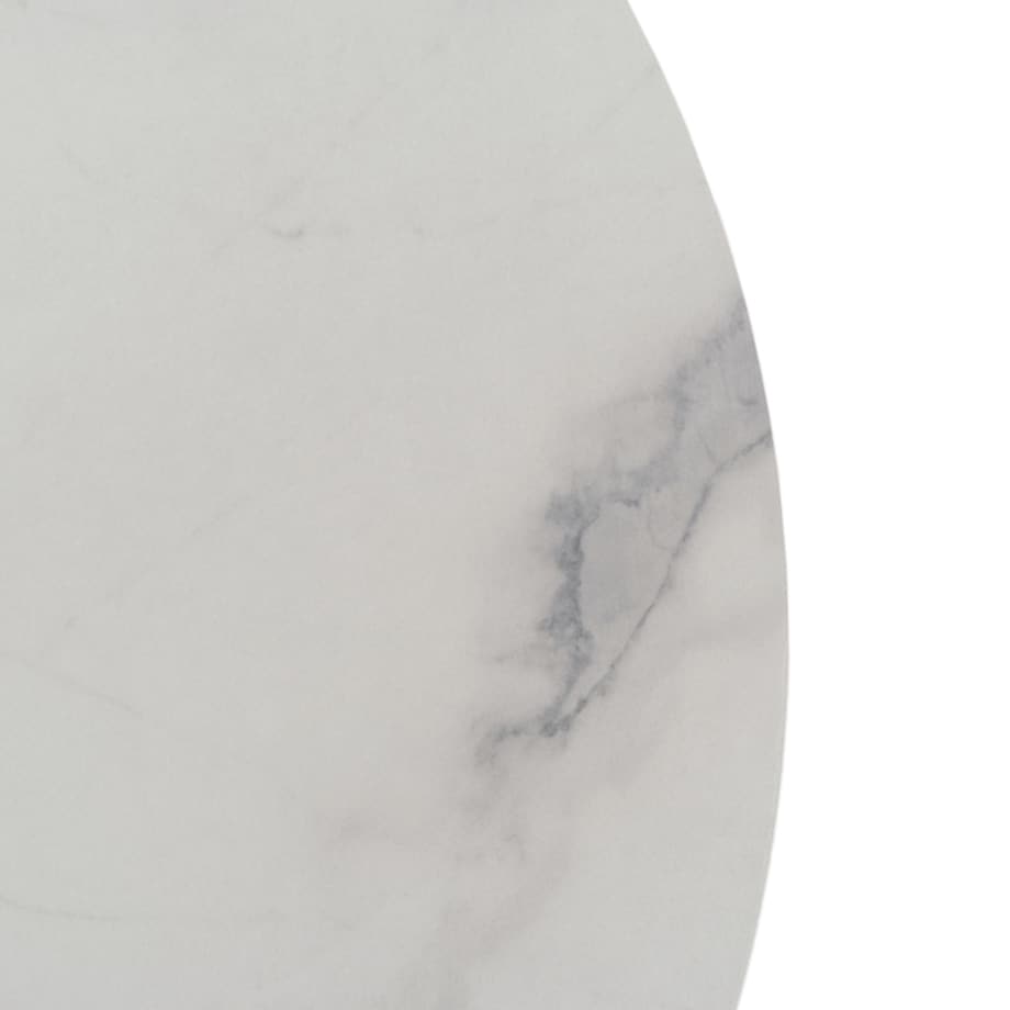 Stolik Kawowy Okrągły Skandynawski Ława Okrągła Loft Marmur Biały BEST