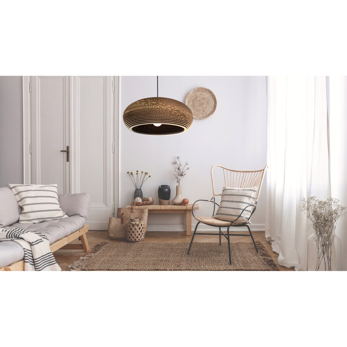Lampa Wisząca Papierowa Tekturowa Natural Eco Xxl