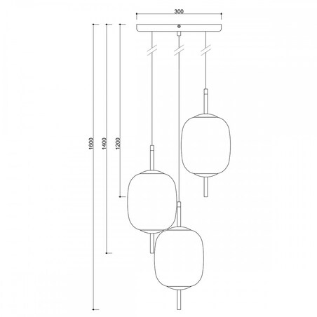 EPLI mini 3P czarna potrójna lampa wisząca