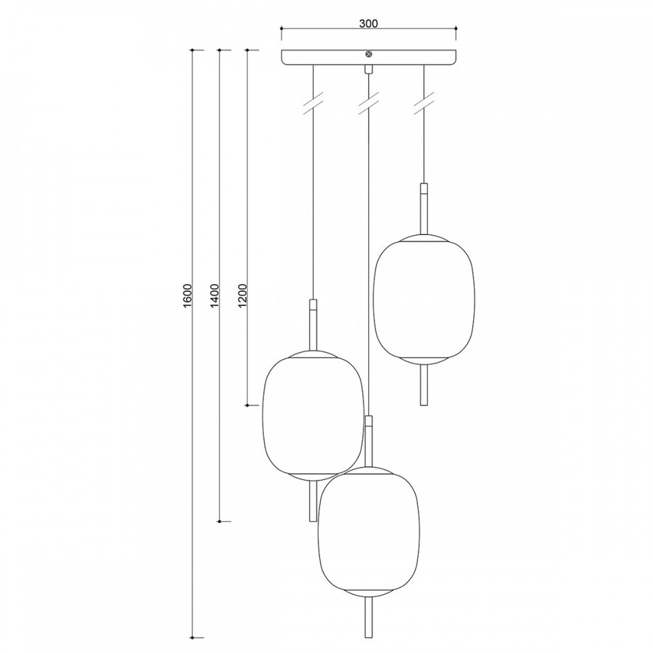 EPLI mini 3P czarna potrójna lampa wisząca