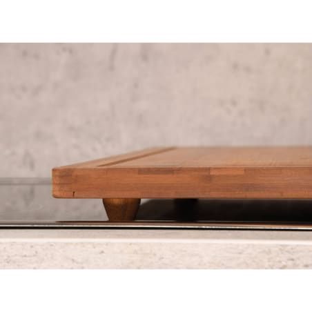 Deska do krojenia z antypoślizgowymi nóżkami, ciemny bambus, 50 x 56 cm