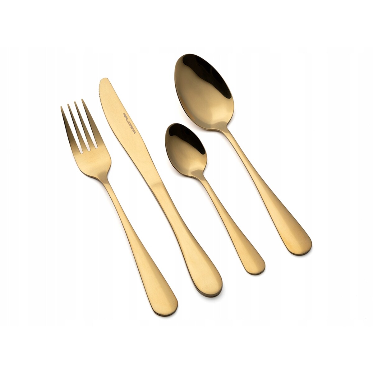 KOMPLET ZŁOTE SZTUĆCE DLA 4 osoby 16 ele widelec nóż łyżka