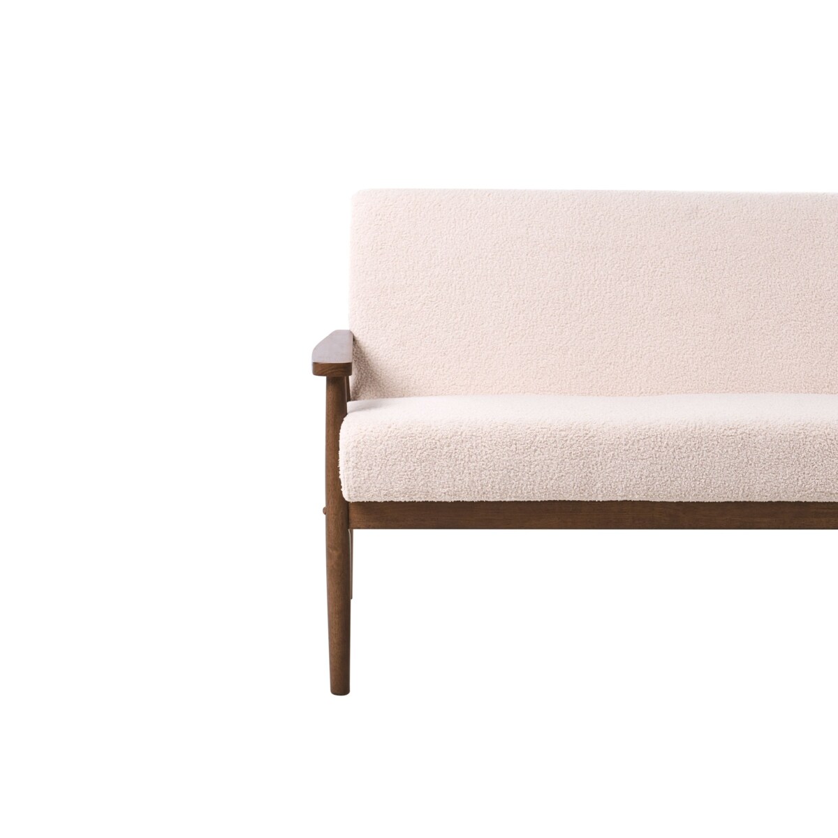 Sofa dla 2 osób ESRUM Boucle Ciemny brąz/ beżowy