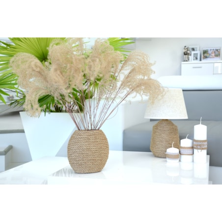 Wazon MARZENA w stylu BOHO jutowy do suszonej trawy i kwiatów * pleciony sznurek jutowy naturalny do trawy pampasowej kompozycji h 20 cm styl skandynawski