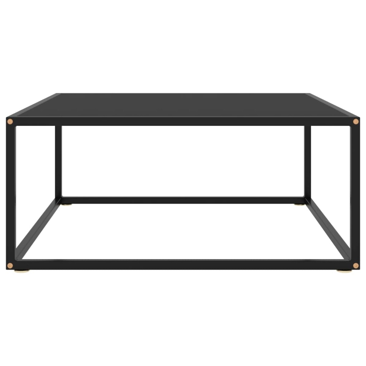 vidaXL Stolik kawowy, czarny, czarne szkło, 80x80x35 cm