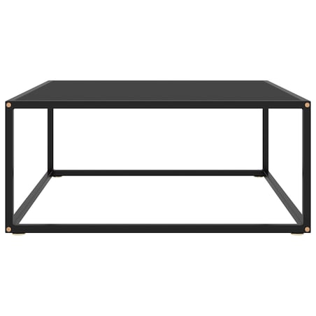 vidaXL Stolik kawowy, czarny, czarne szkło, 80x80x35 cm