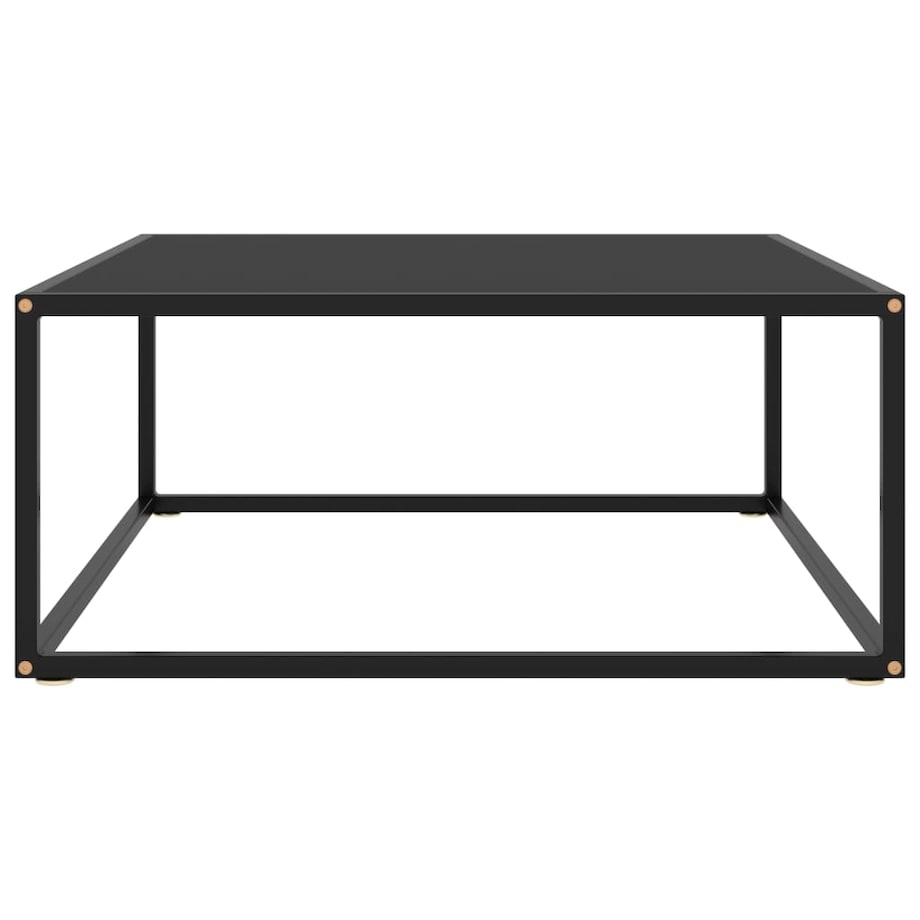 vidaXL Stolik kawowy, czarny, czarne szkło, 80x80x35 cm