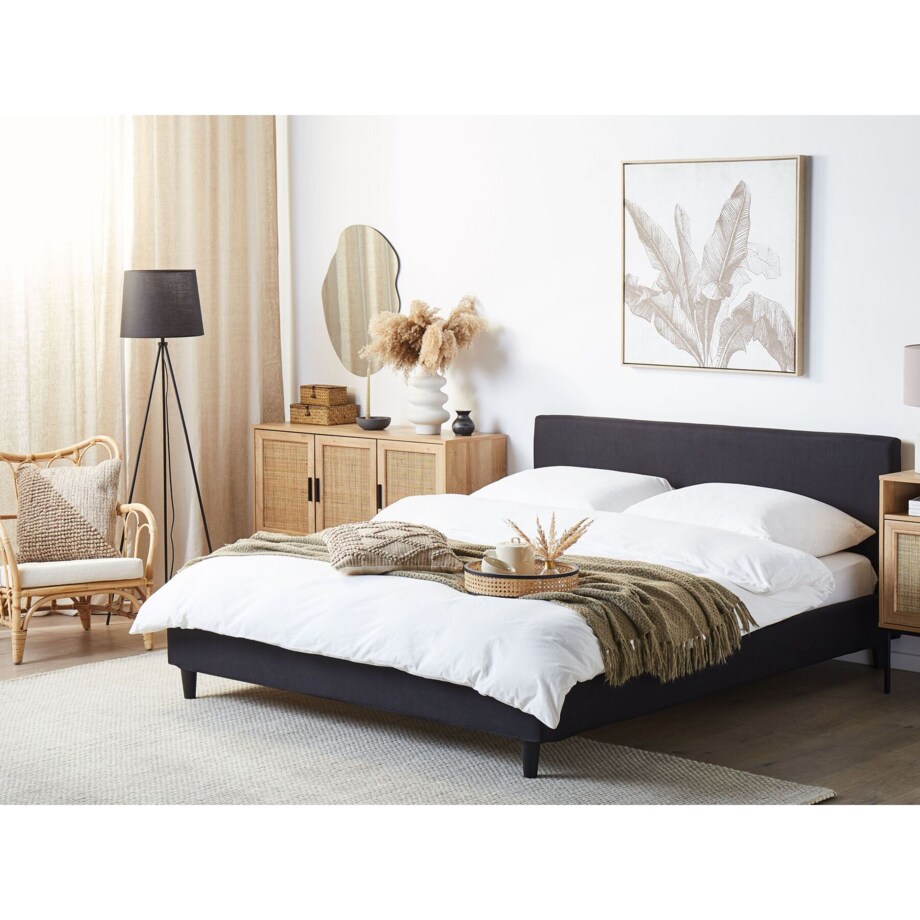 Wymienne obicie do łóżka 160 x 200 cm czarne FITOU