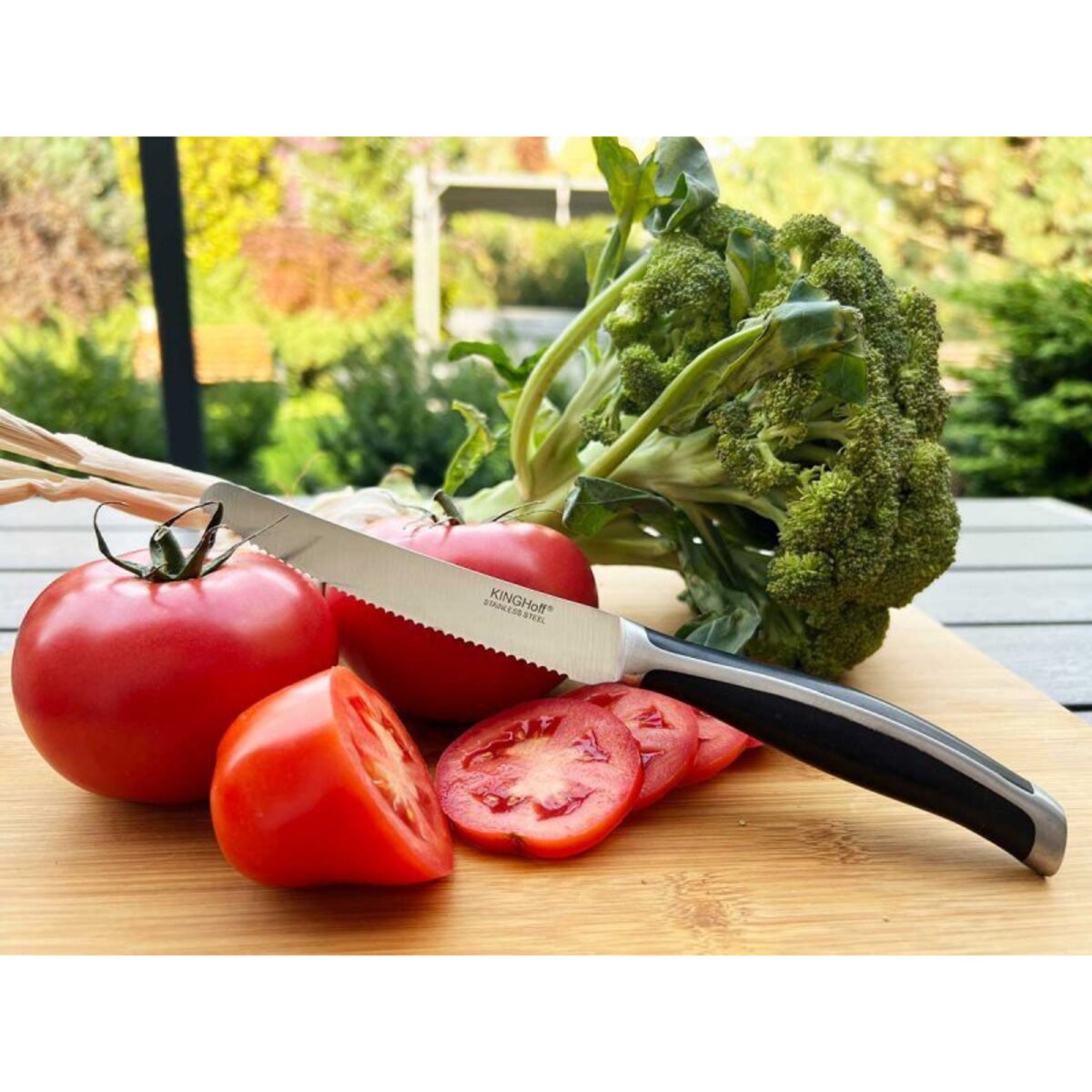 Stalowy nóż kuchenny z ząbkami 12.5cm pojedyńczy KINGHOFF