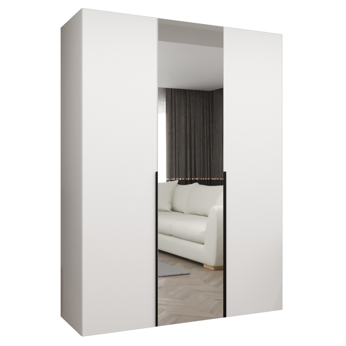 Szafa uchylna otwierana ALICANTE 2 150 wys. 202 cm Biały + u. Czarny