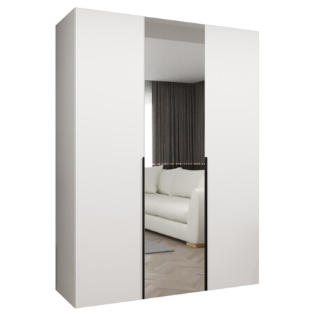 Szafa uchylna otwierana ALICANTE 2 150 wys. 202 cm Biały + u. Czarny