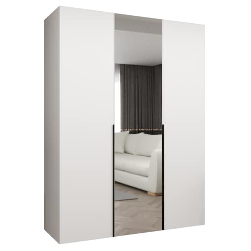 Szafa uchylna otwierana ALICANTE 2 150 wys. 202 cm Biały + u. Czarny