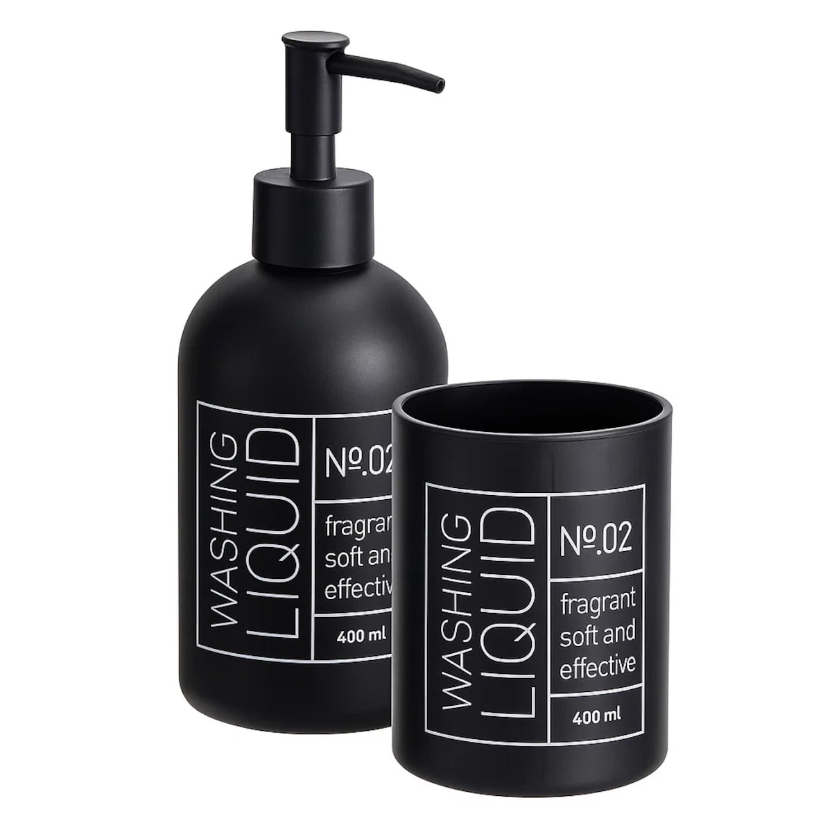 Szklany dozownik do mydła i kubek na szczoteczki ONYX