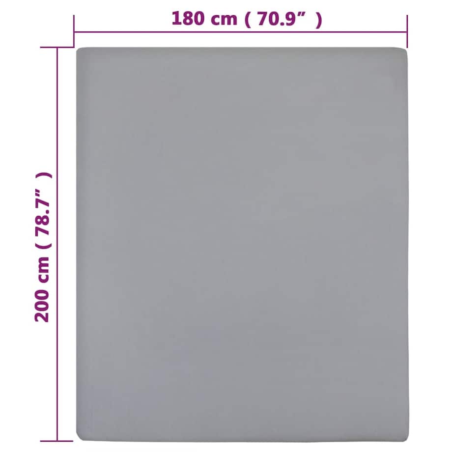 vidaXL Prześcieradła, 2 szt., szare, 180x200 cm, dżersej bawełniany