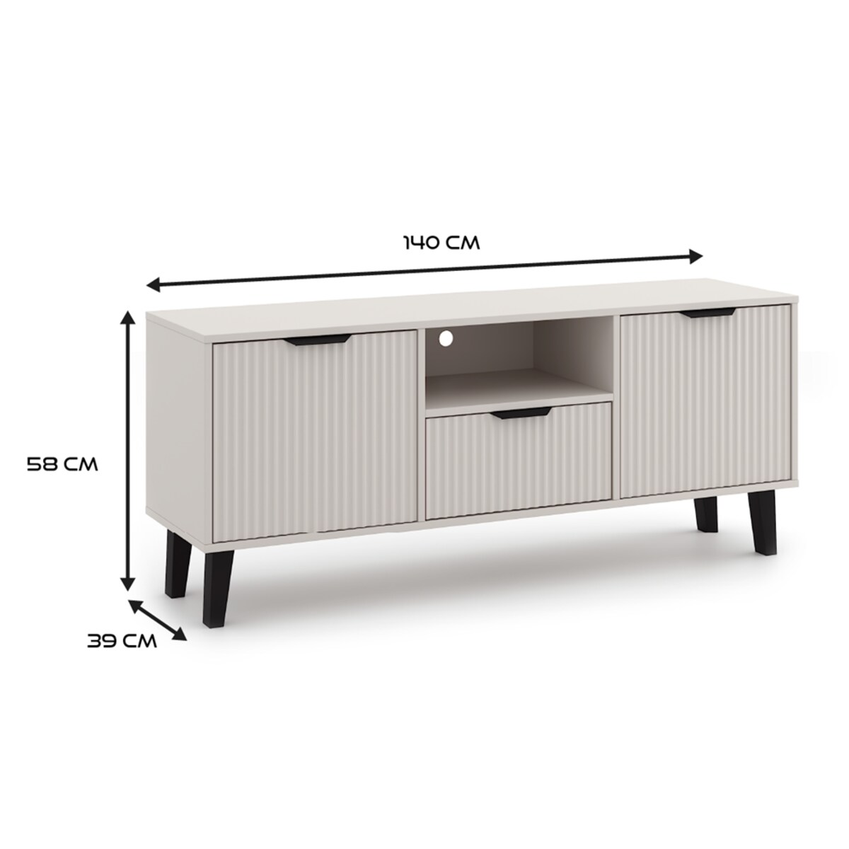 SZAFKA RTV Scandi 2D1S SLIM KASZMIR BEŻ