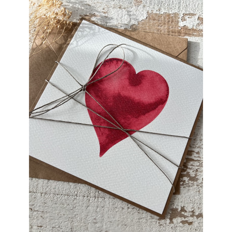 Wyjątkowa ręcznie robiona kartka prezent na walentynki, walentynkowa - walentynka serce