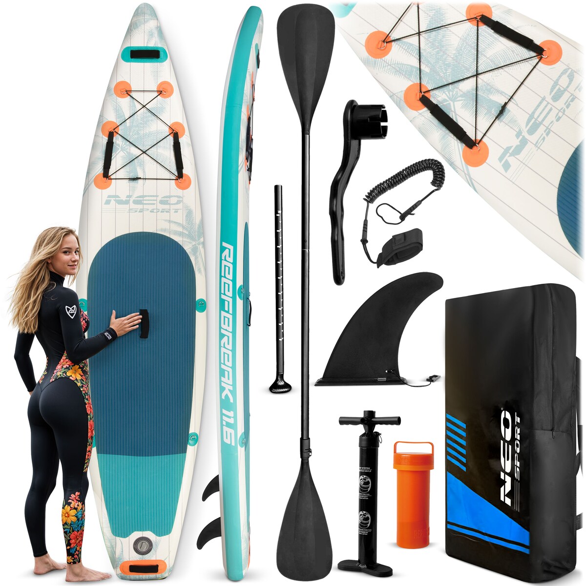 Deska SUP do pływania pompowana Paddle Reefbreak 350cm Neo-Sport