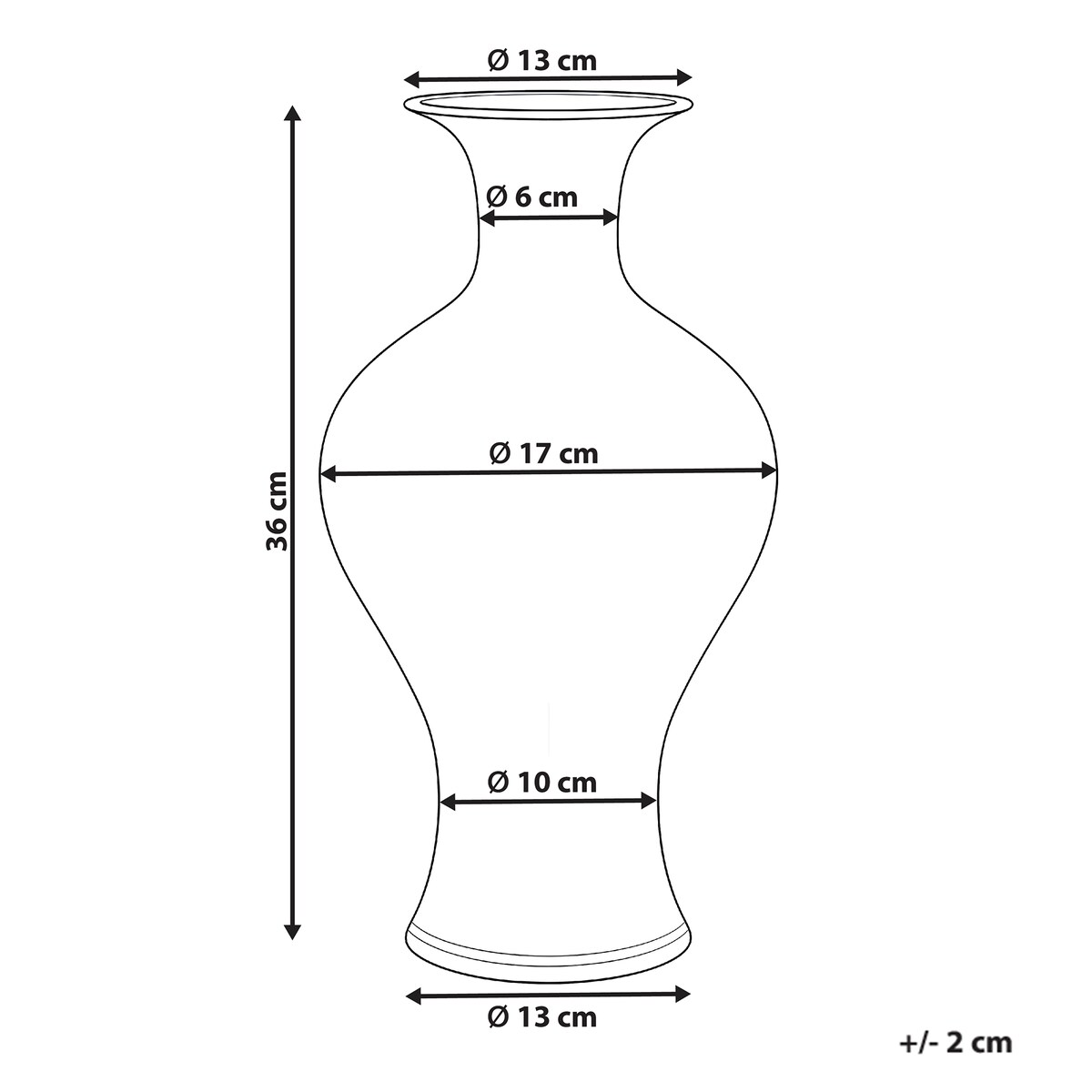 Wazon na kwiaty BERGA Porcelana 36 cm Biały/ niebieski