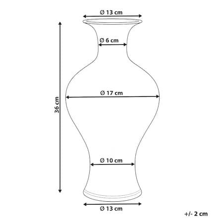 Wazon na kwiaty BERGA Porcelana 36 cm Biały/ niebieski