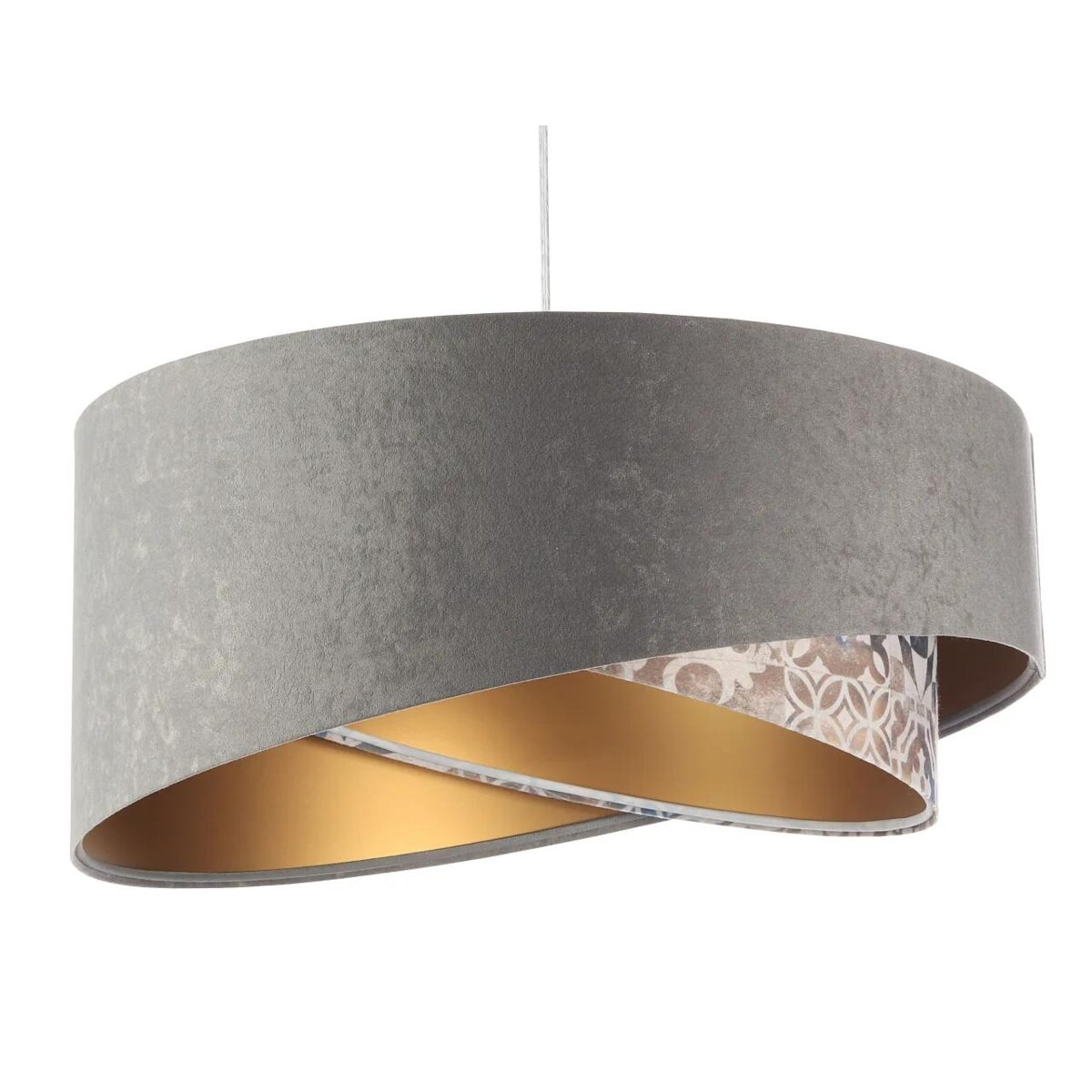 Lampa wisząca ASHES szara/złota