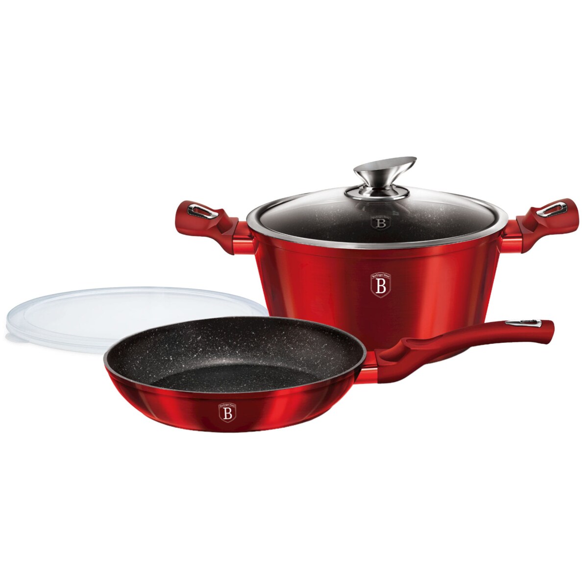 Komplet garnków 3-ele 24cm BERLINGER HAUS Metallic Burgundy