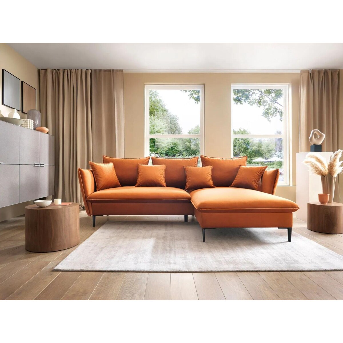 Narożnik z funkcją spania BOSS pomarańczowy prawy/lewy