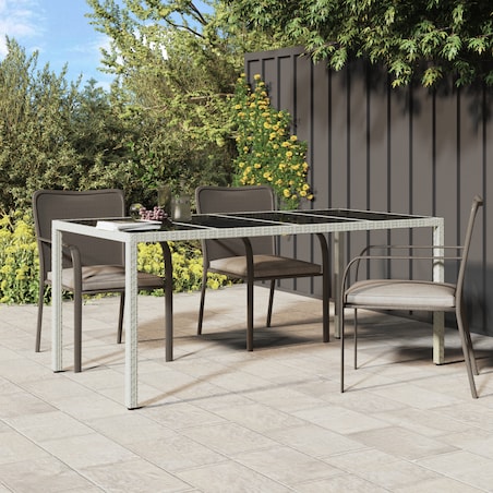 vidaXL Stół ogrodowy Biały 190x90x75 cm Polirattan