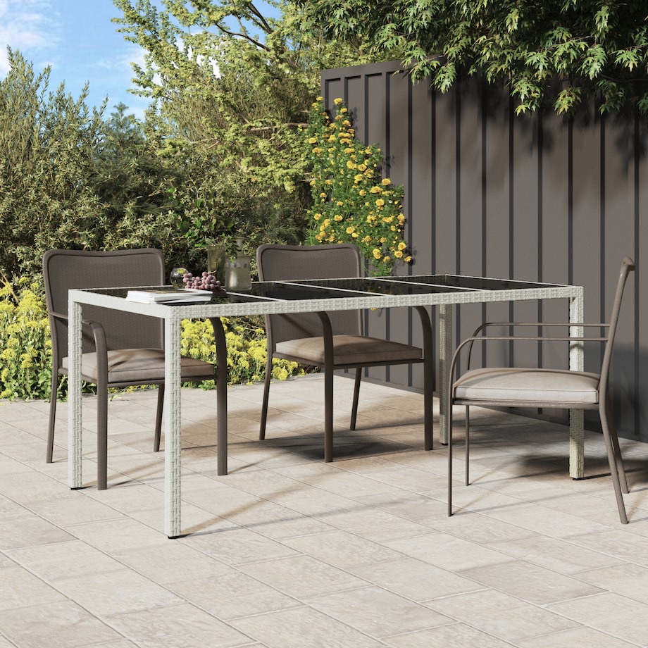 vidaXL Stół ogrodowy Biały 190x90x75 cm Polirattan
