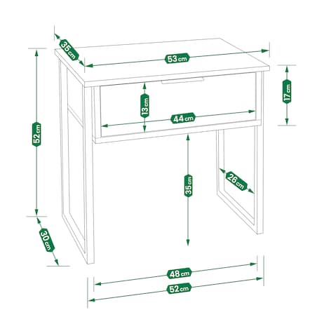 Szafka nocna stolik nocny z szufladą do sypialni LOFT komoda do biura