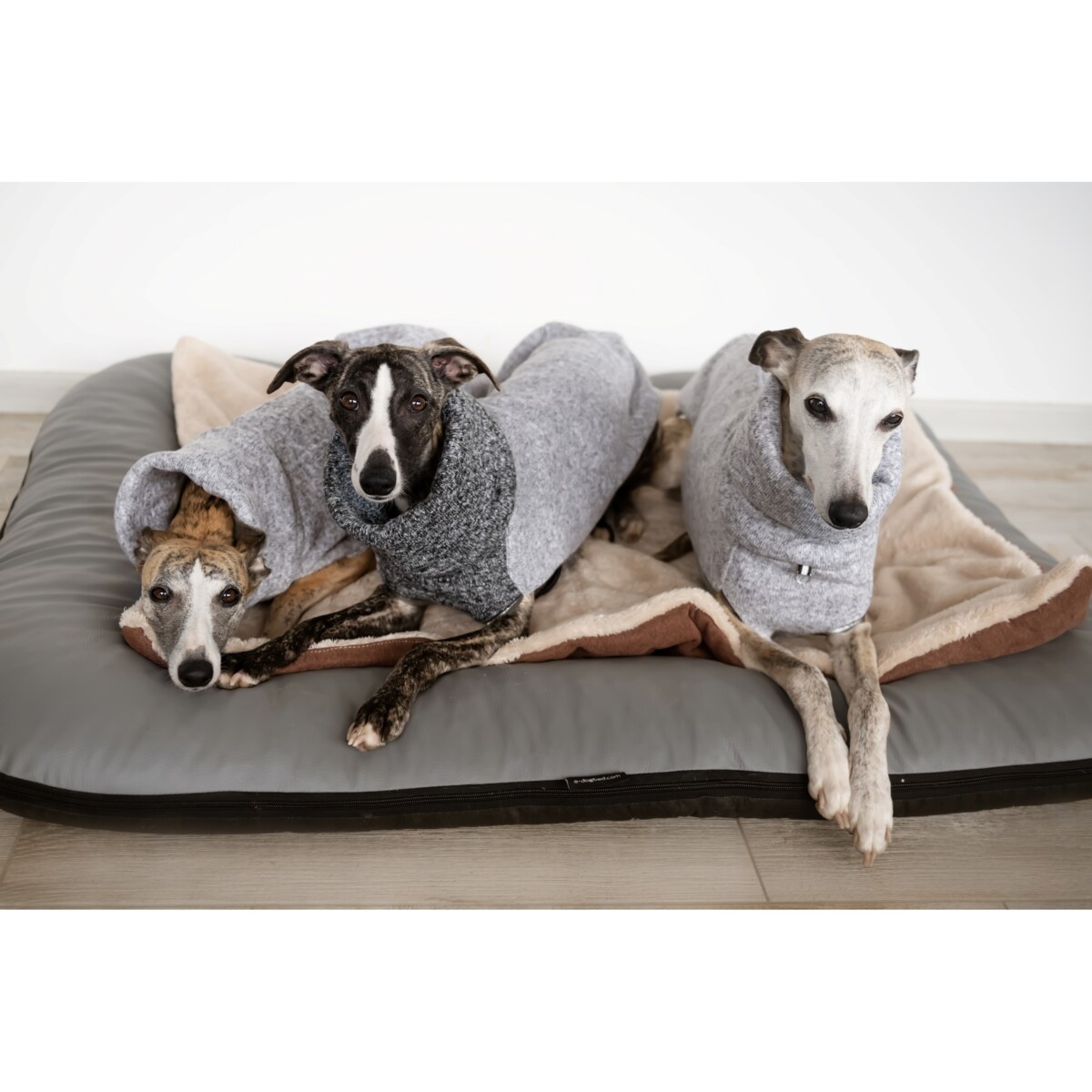 Legowisko Ponton dla psa z eko skóry ELLA, 130x110 cm, Szary