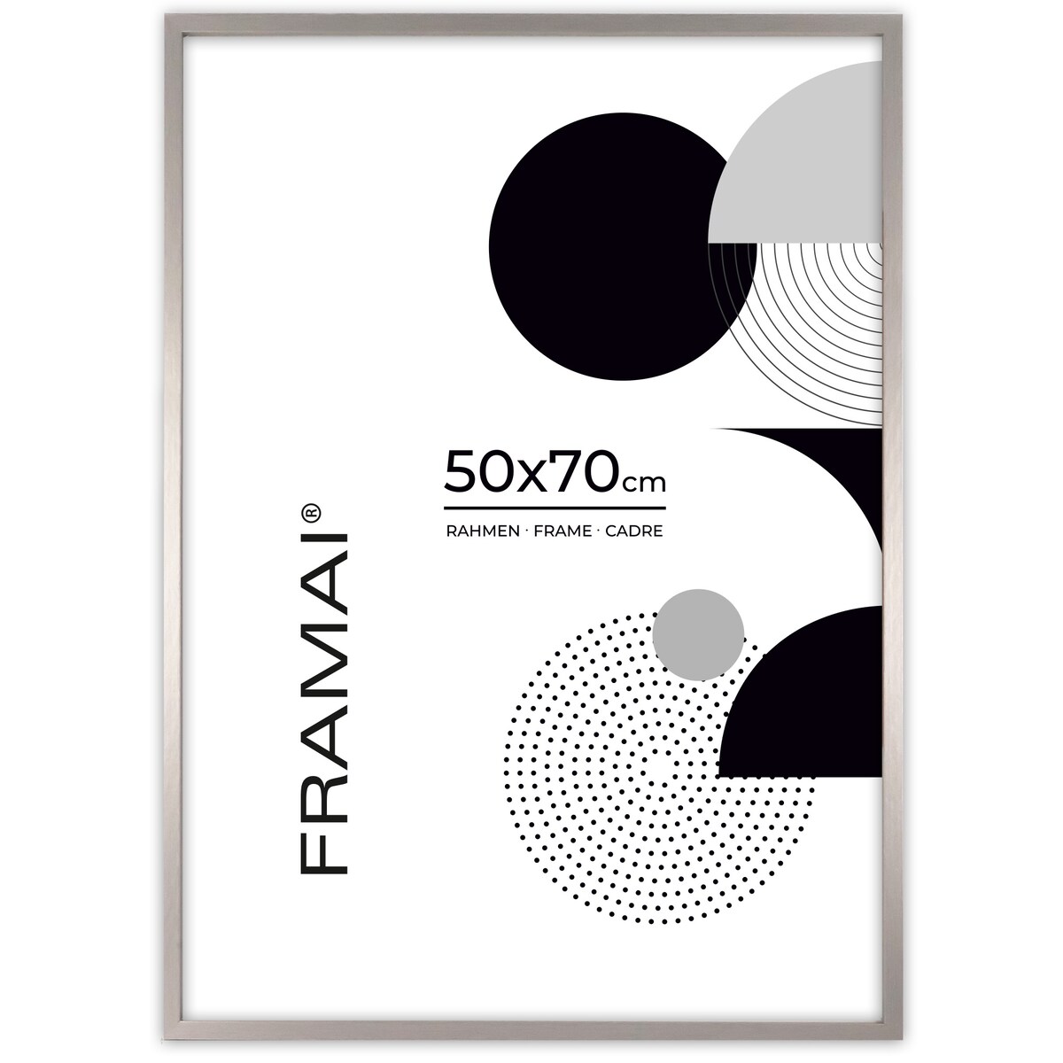 Srebrna ramka na zdjęcia 50x70 cm rama MDF ramki do zdjęć 70x50 cm LUCA®