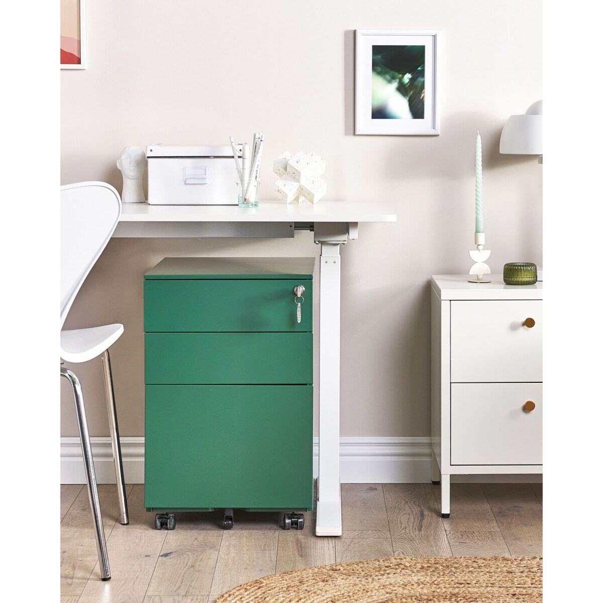 Szafka biurowa metalowa zielona CAMI