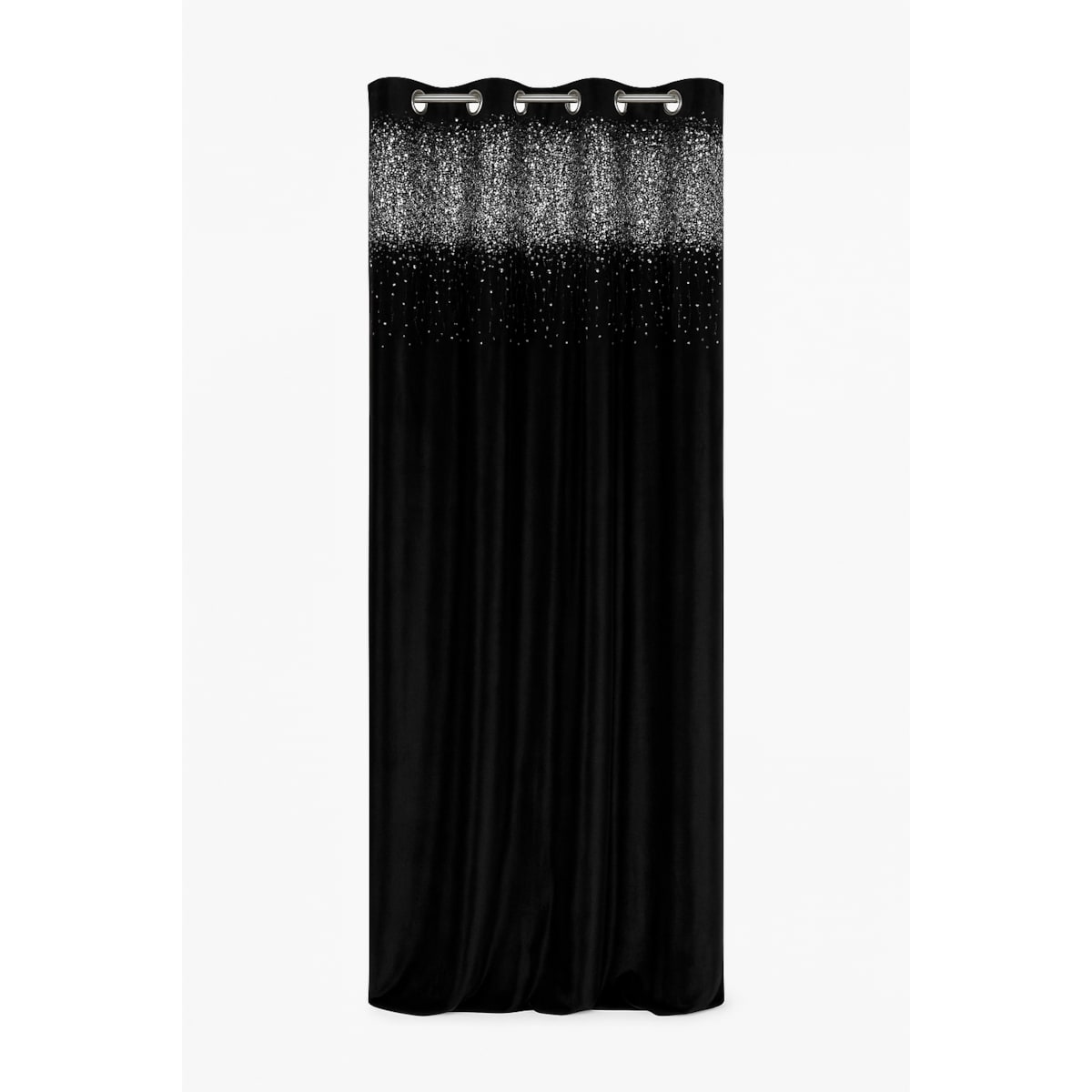 zasłona welurowa "dubaj" z cekinami 140x270 taśma | czarny