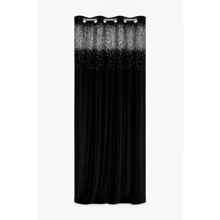 zasłona welurowa "dubaj" z cekinami 140x270 taśma | czarny