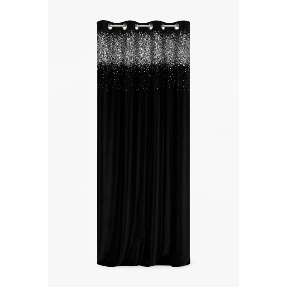 zasłona welurowa "dubaj" z cekinami 140x270 taśma | czarny