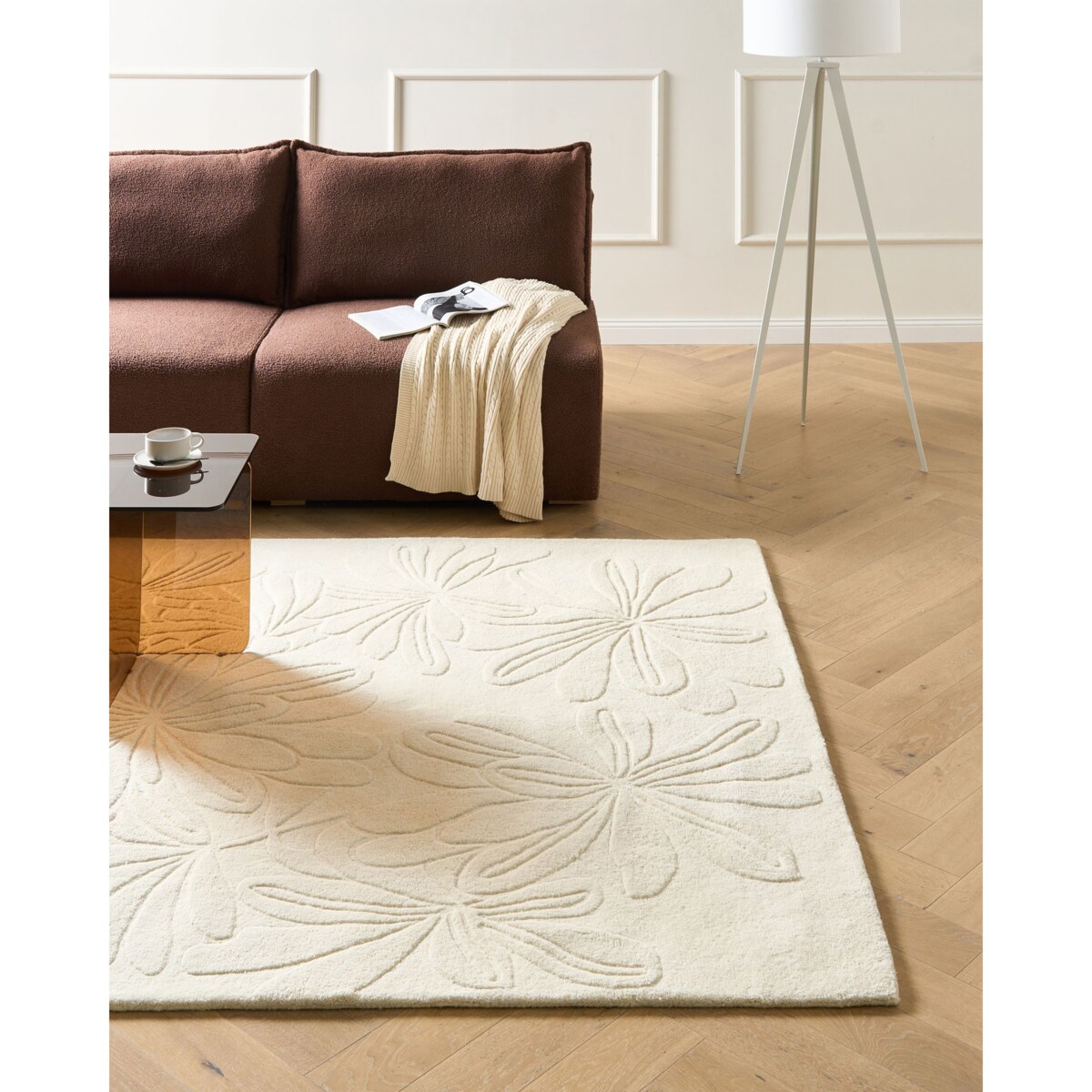 Dywan CHENNAI Jasnobeżowy 200 x 300 cm Wełna