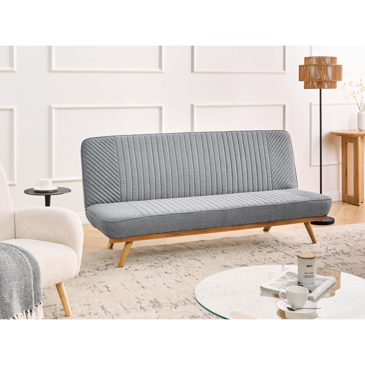 Sofa rozkładana dla 2 osób KALFAFEL Ciemnoszary