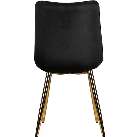 Krzesło tapicerowane czarne welurowe pikowane glamour złote nogi