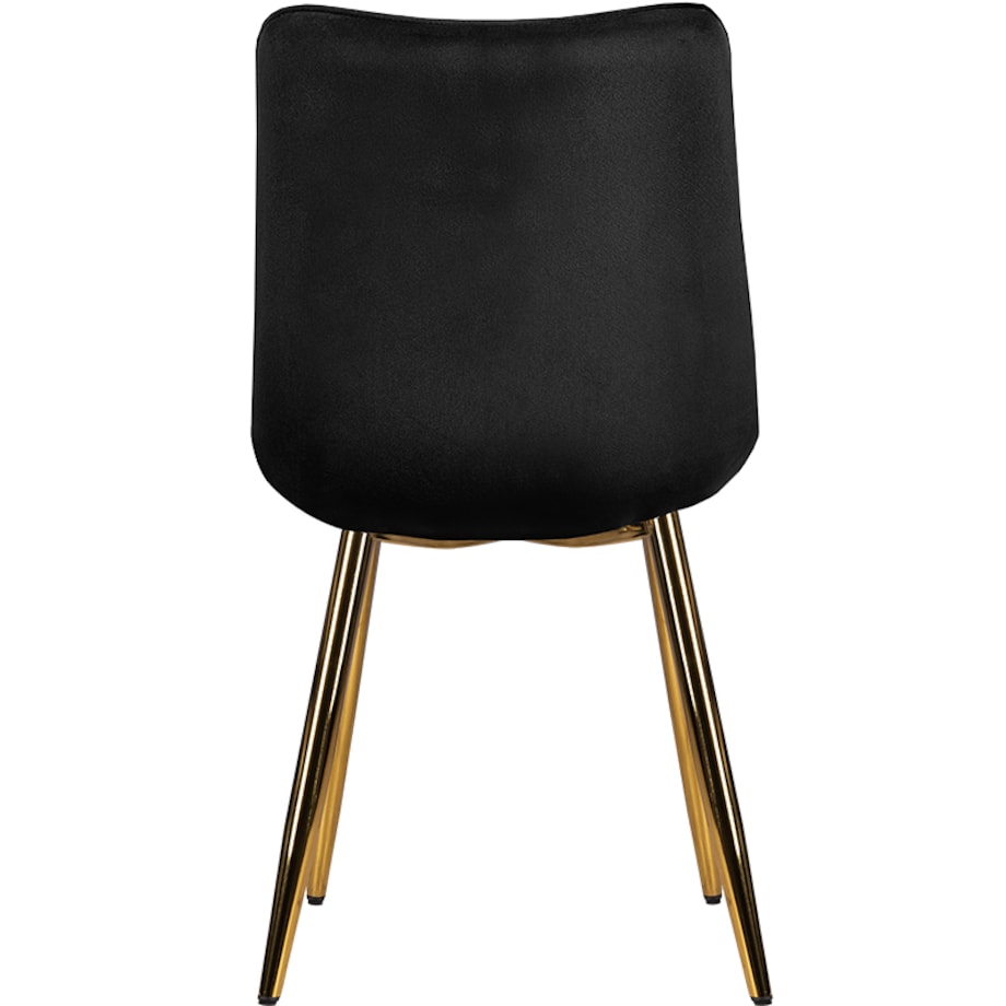 Krzesło tapicerowane czarne welurowe pikowane glamour złote nogi