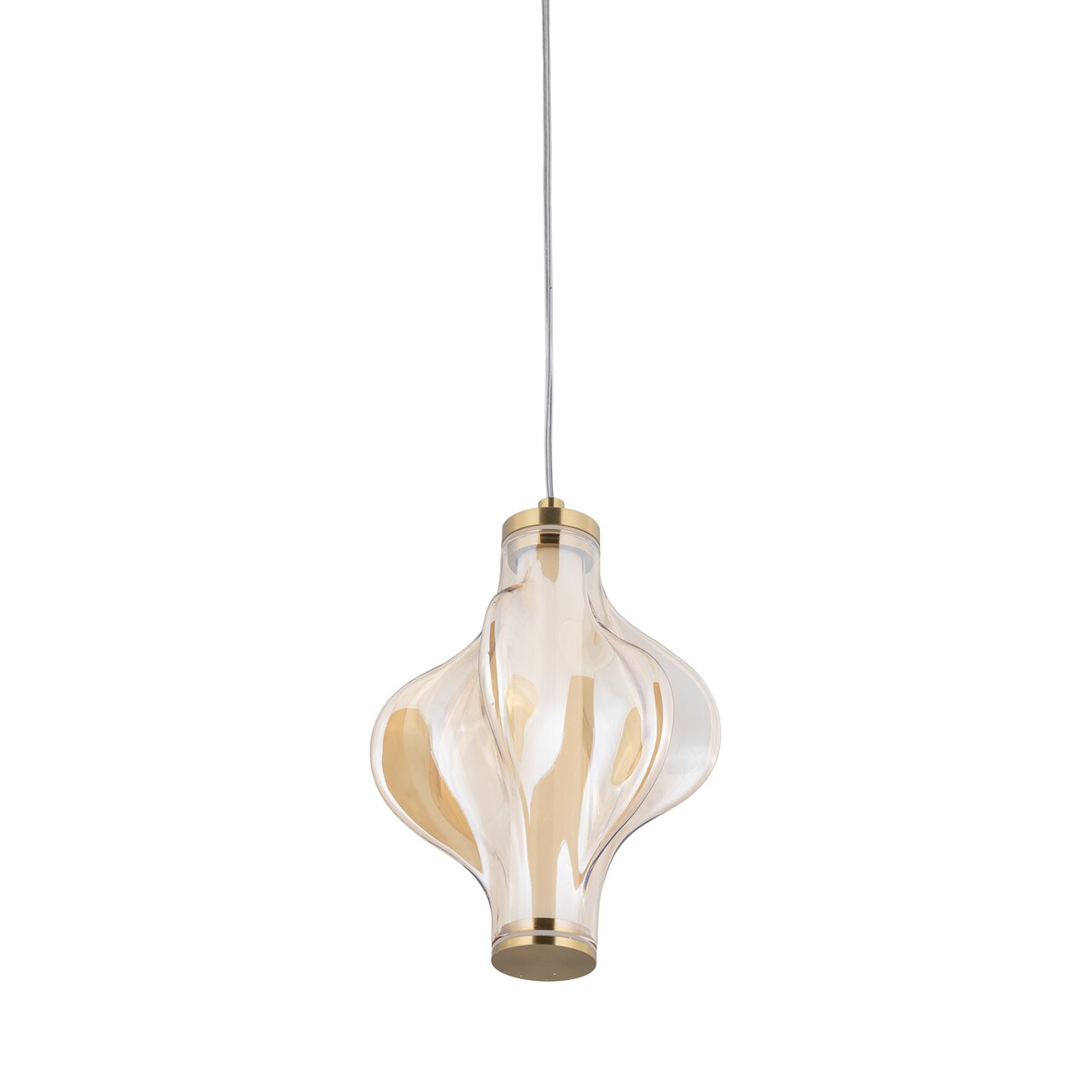 Lampa wisząca LED 8W ELVA Brass bursztynowa TK Lighting – regulowana, ciepłe światło 3000K, 1032 lm