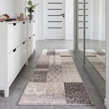 Chodnik Antypoślizgowy Vita 80x200 cm Patchwork Beżowy