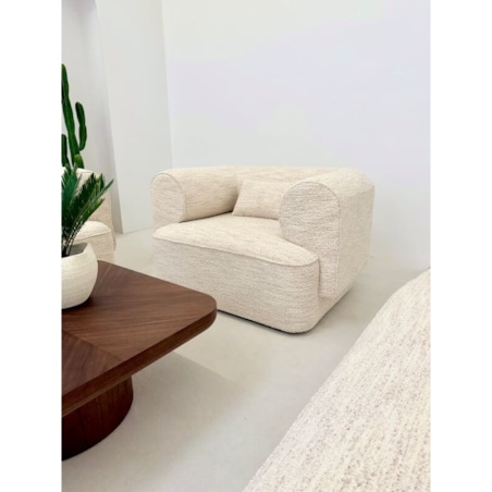 FOTEL BELAGIO – KREMOWY MELANŻ Z BORDEM