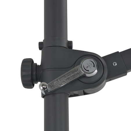 vidaXL Parasol wiszący ze stalowym słupkiem, 300 cm, czarny