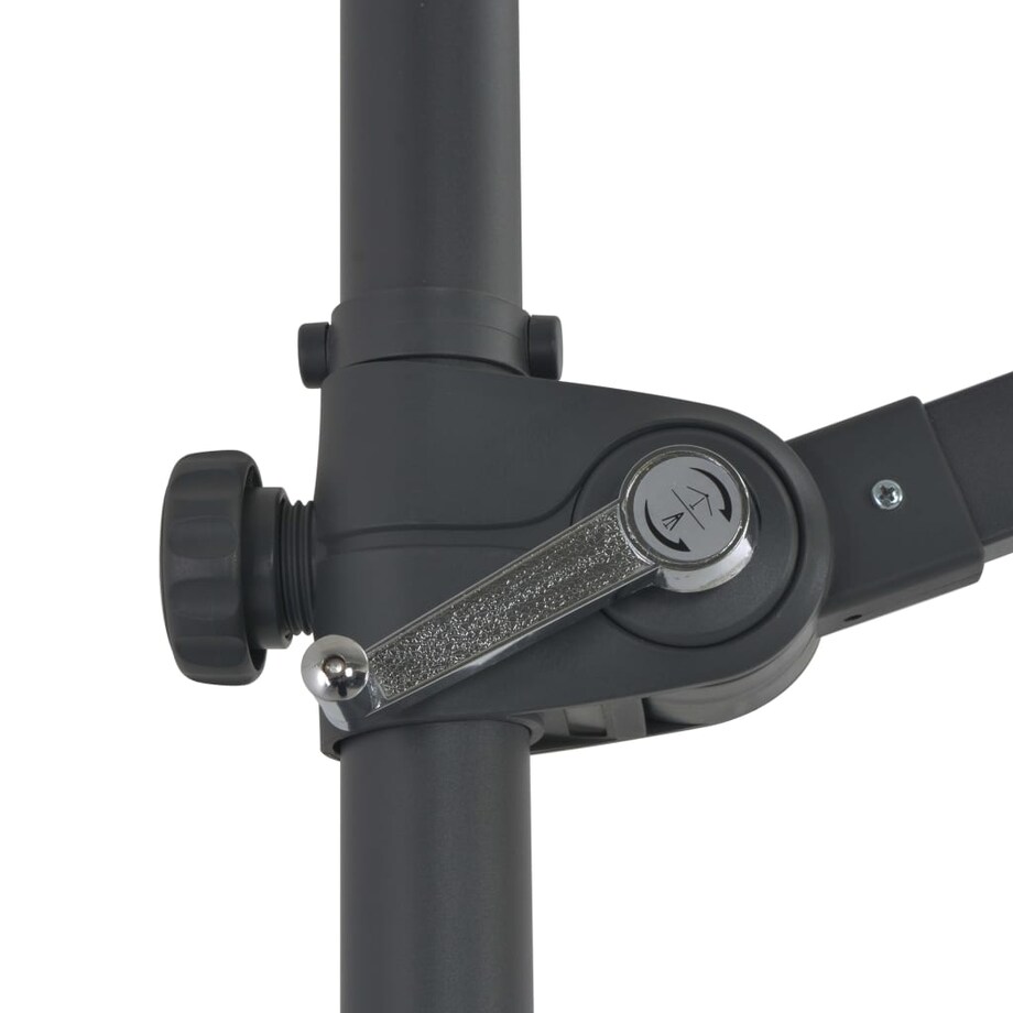 vidaXL Parasol wiszący ze stalowym słupkiem, 300 cm, czarny